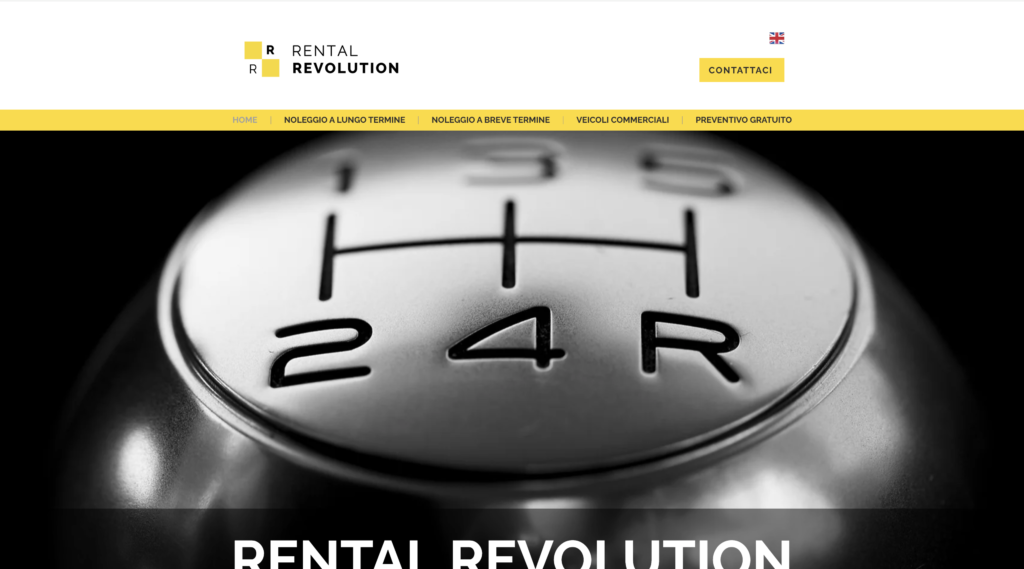 sito web di rental revolution per portfolio progetti